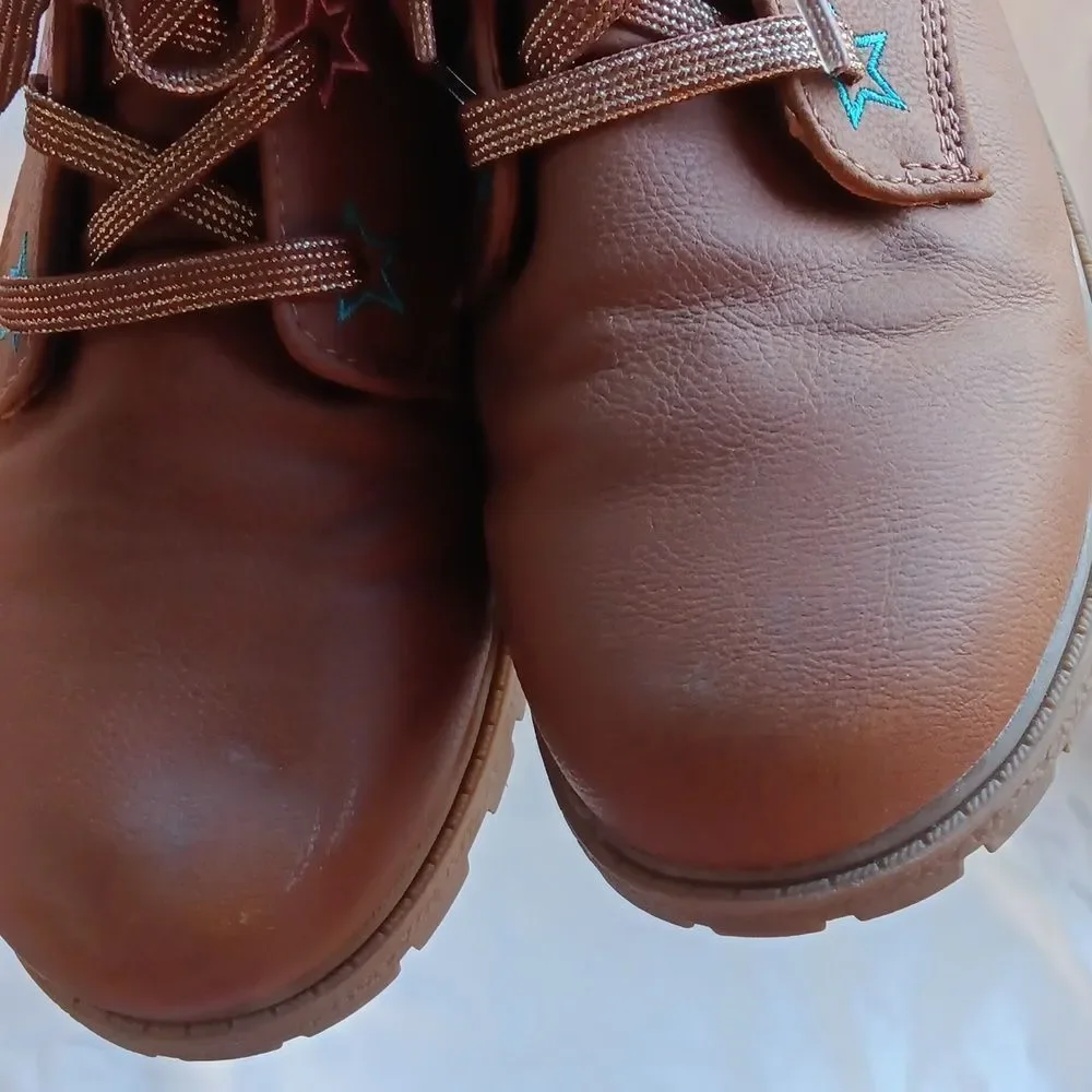 Land's End Brown Star-Embellished Women's Boots Youth 6-Womens 8